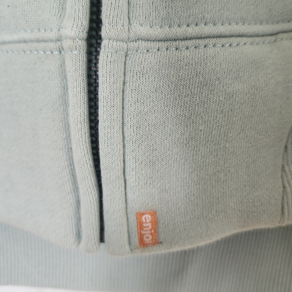 Enjoi skateboarding panda Patch Zip Up Light Green hoodie Cotton sz small Y2K - Picture 7 of 14